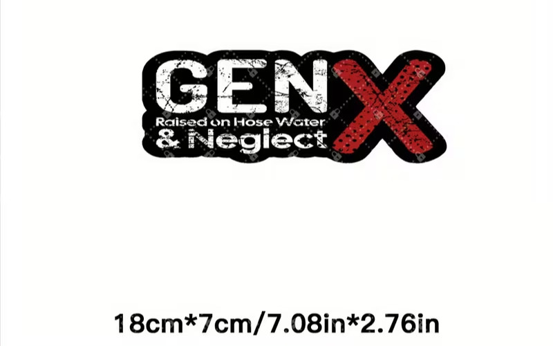 Gen-X Sticker Vehicle Decals, Bumper Stickers, Car Stickers, Waterproof 7 inches