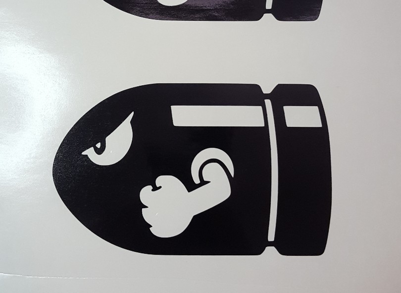 8x compatible BULLET BILL SUPER MARIO VINYL DECAL / STICKER PAIR