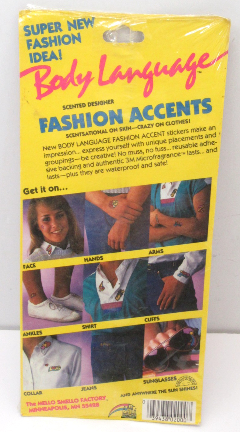 Mello Smello Factory Body Language Fashion Accents Stickers Vtg 1980's