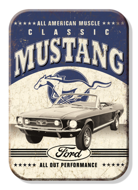 Ford Mustang Classic Performance Sign Refrigerator Magnet Decor 2.5 x 3.5 Inch