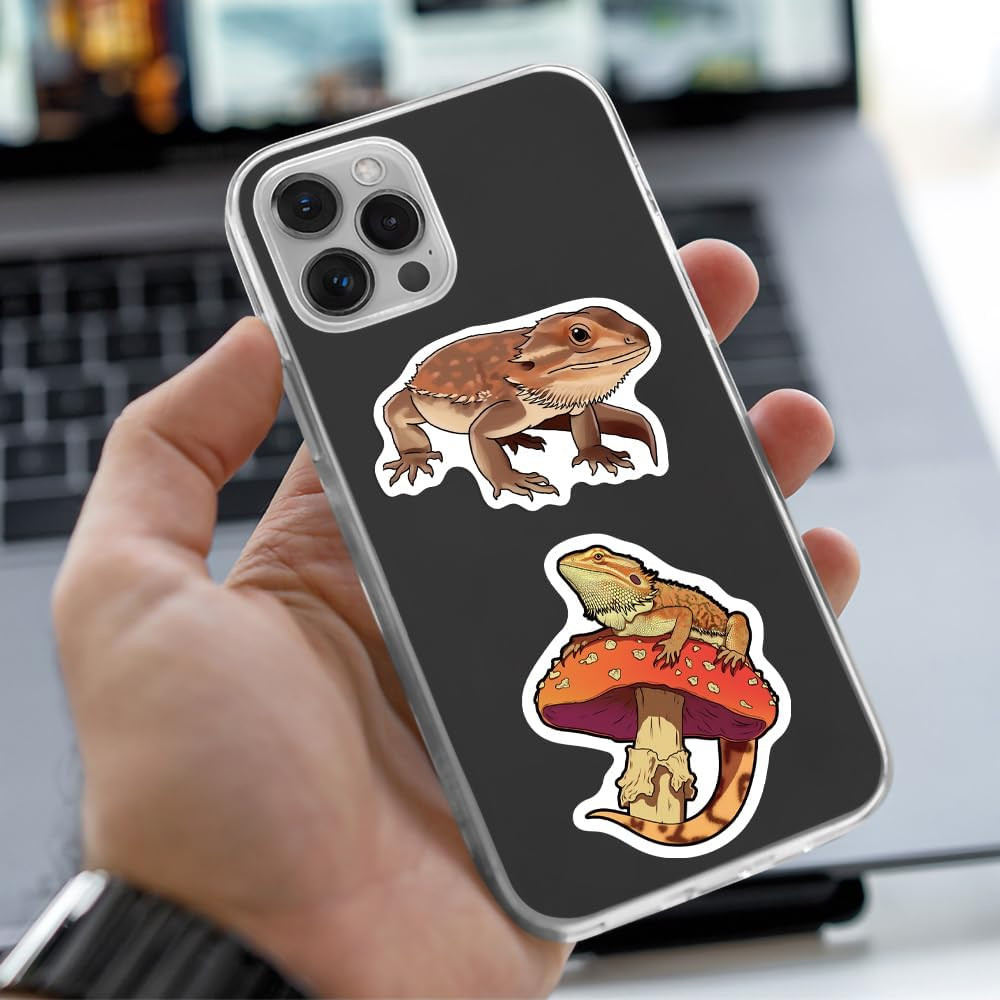 50pcs Reptile & Amphibian Stickers – Waterproof Vinyl Lizard, Gecko, Frog, Snake