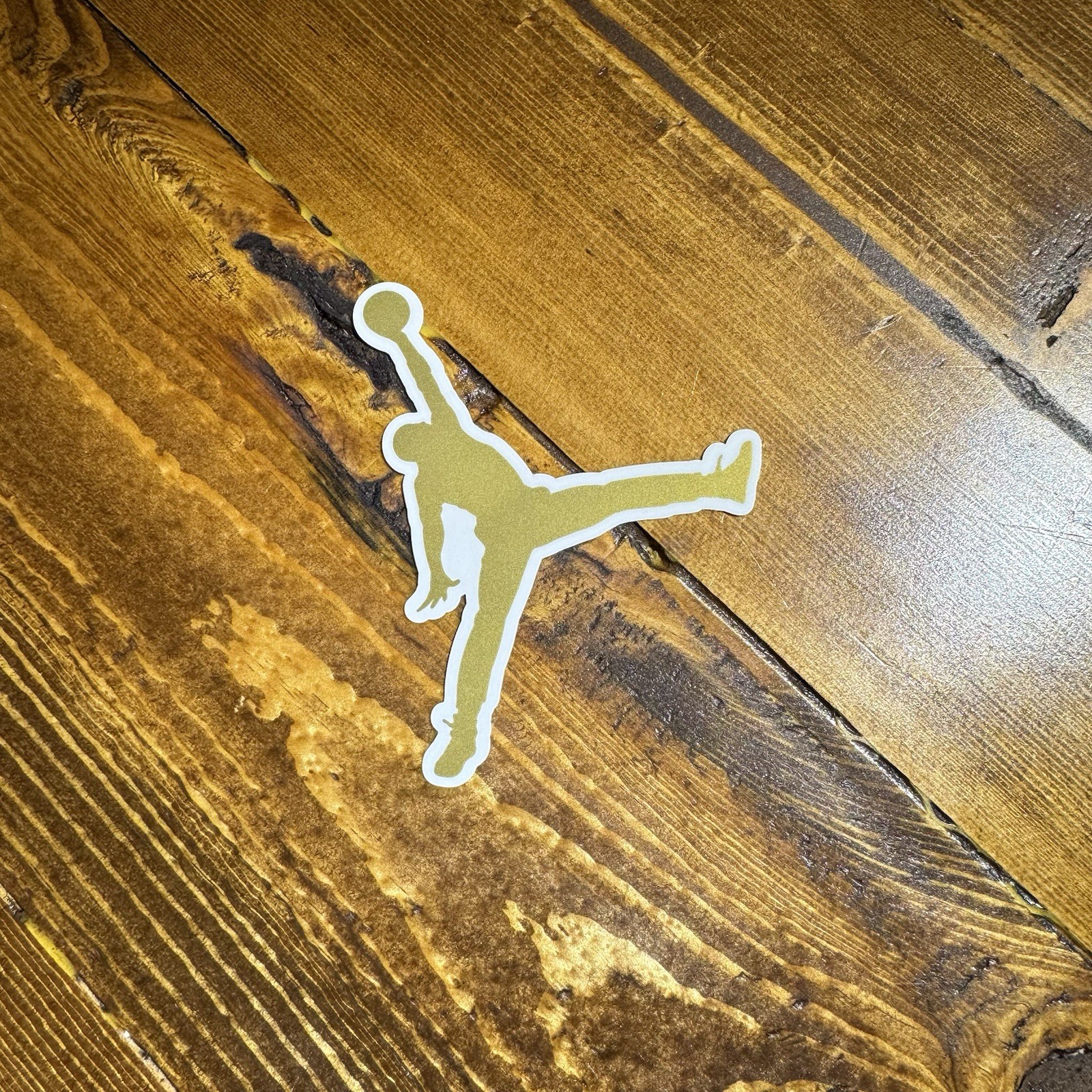 Authentic Air Jordan Jumpman Sticker (3.5" x 3.5") Nike Gold Flight Logo