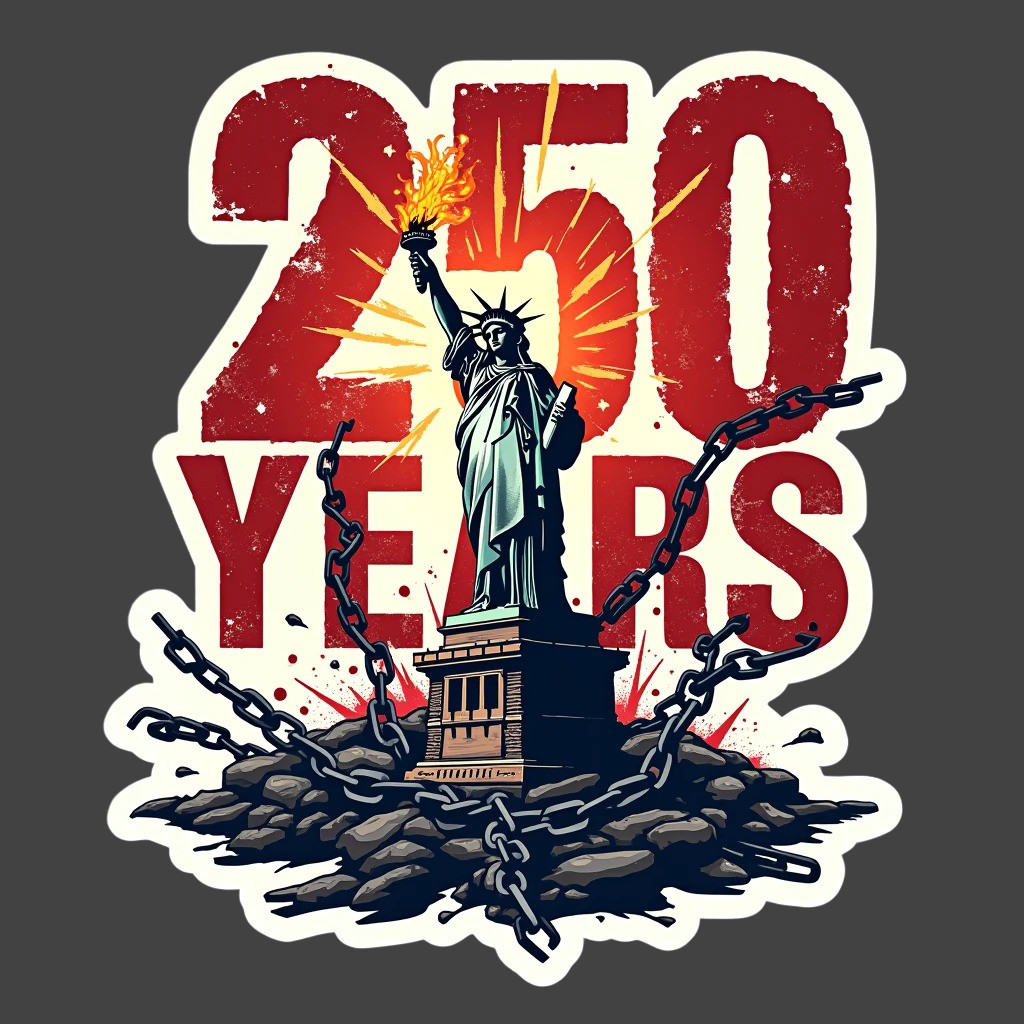 250 Years Sticker Vinyl Decal Statue of Liberty Chains America Patriotic USA