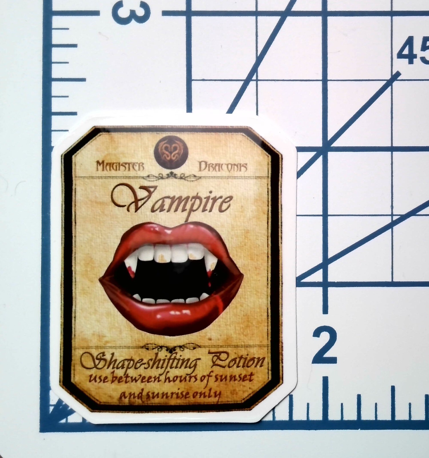 Vampire Potion Sticker Fangs Lips Vinyl Die Cut Scrapbook Journal Decal Gothic
