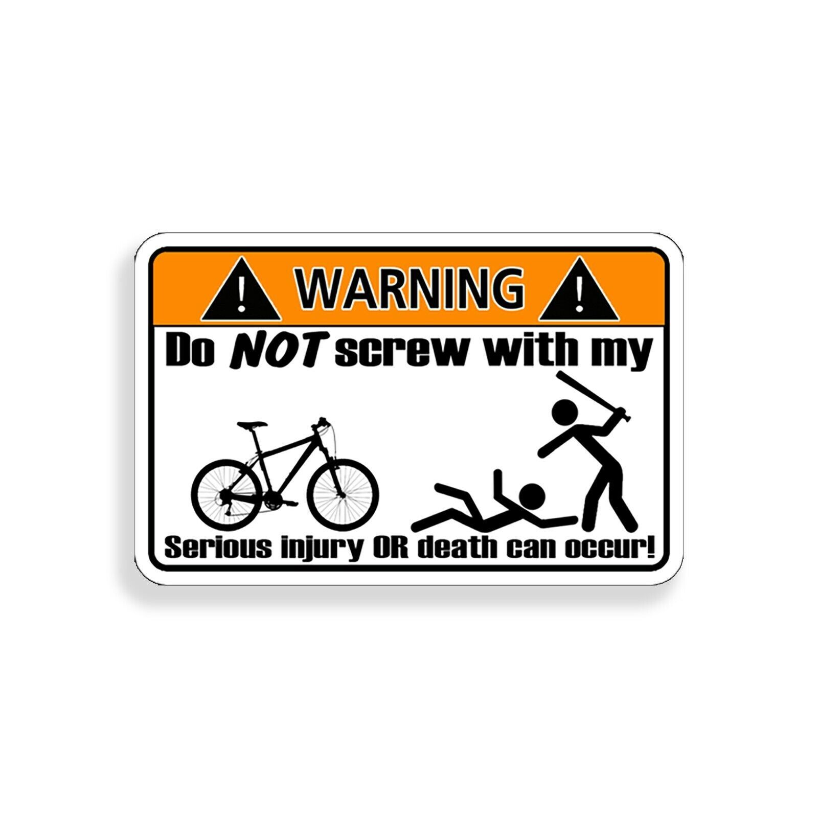 Mountain Bike Warning Sticker Decal