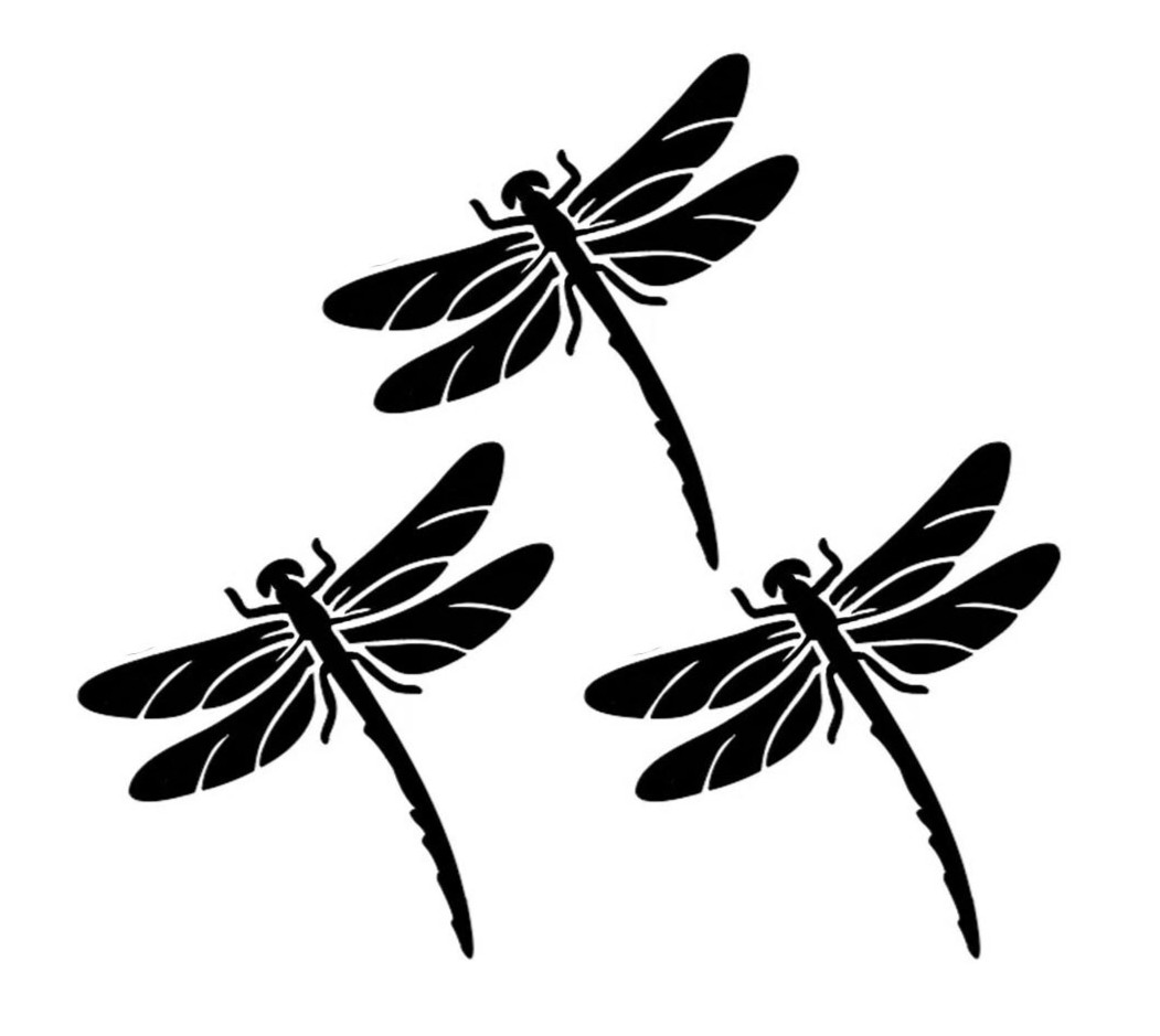Dragonfly Three Pack 3" Vinyl Decals Car Window Tablet Tumblers – Color Options
