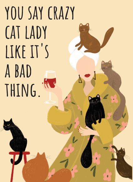 Crazy Cat Lady Fridge Magnet Kitchen Home Decor – 3.5" x 2.5" Made in USA