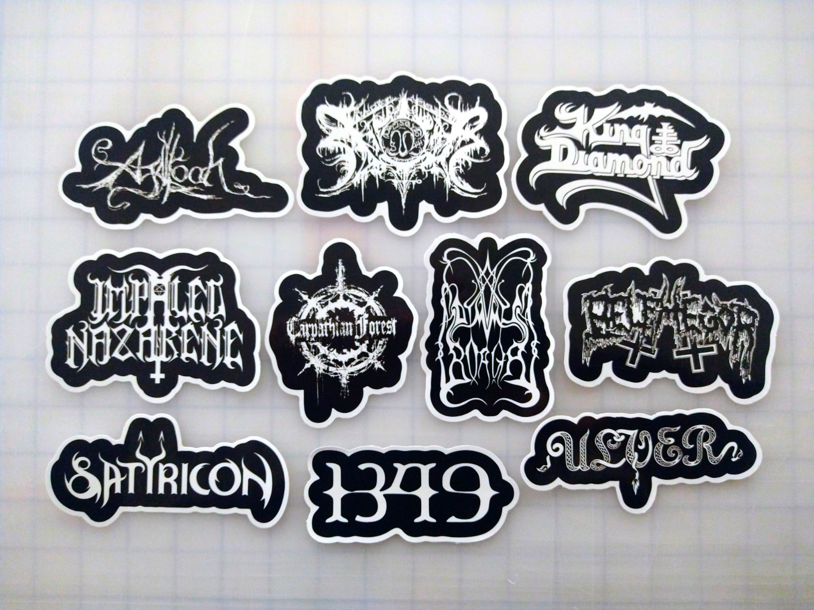 Black Metal Vinyl Sticker Lot (10 Stickers) SET 2 king diamond 1349 ulver