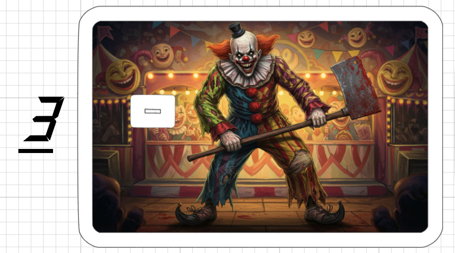 Killer Clown Credit Debit ATM Card Skin Sticker Circus Demon Evil Ghost Knife US