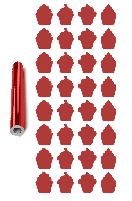 Cupcake Stickers Sticker Chrome Red 1" DC12