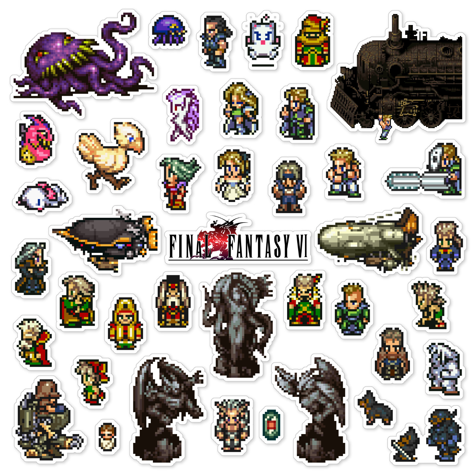 Final Fantasy VI 6 Stickers FF 6 VI Nintendo SNES Pixel Art 41 Sticker Pack