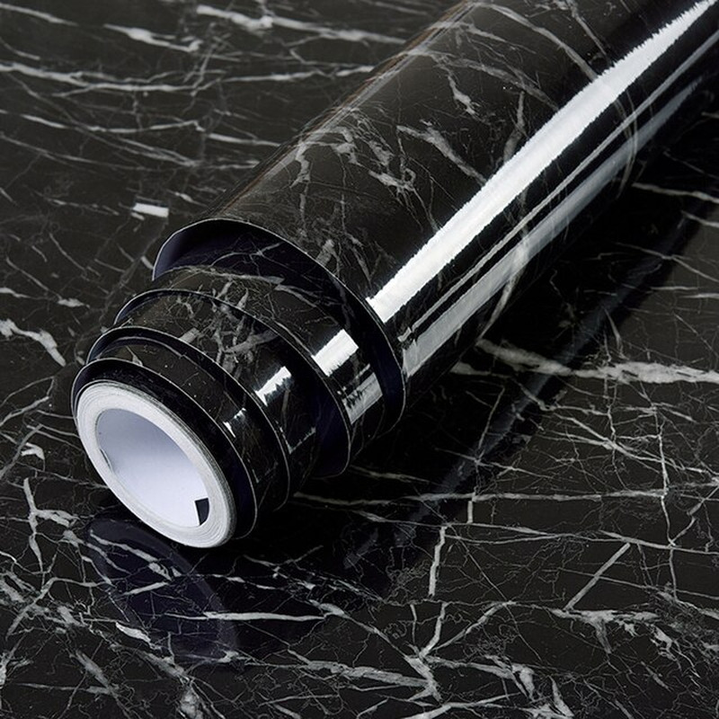 Waterproof Marble Adhesive Wallpaper Vinyl Wall Sticker Bathroom Kitchen Room