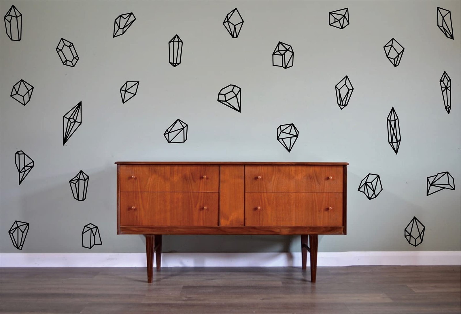 50 pcs Geometric Shapes & Gems Wall Stickers Home Decor Vinyl Decals for Room…