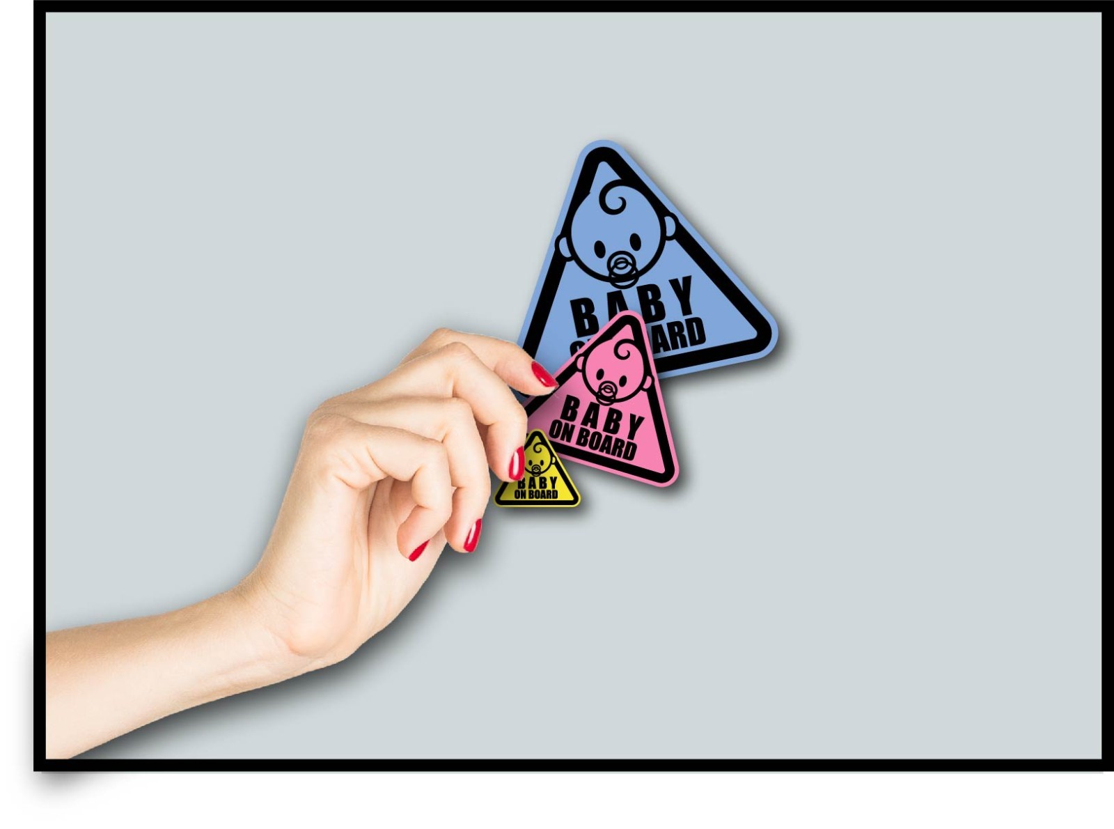Baby On Board Triangle Decal Sticker Kids Parenting Car Warning Safety Drive Slo