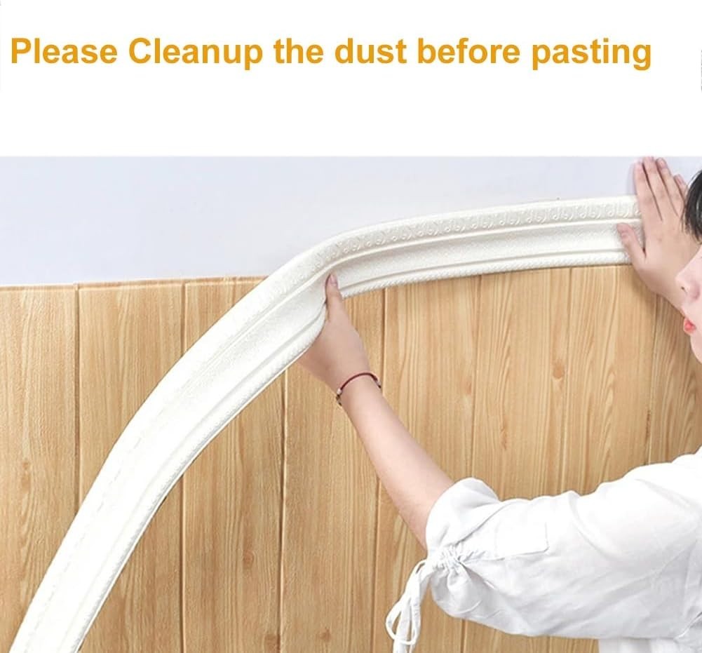 90.5” Self-Adhesive Foam Molding Trim – Elegant 3D Wall Decor for Home & Office