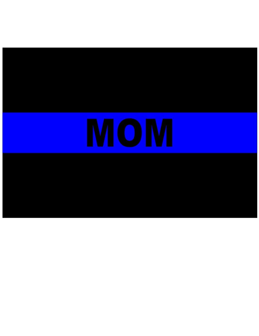 THIN BLUE LINE MOM LAW ENFORCEMENT/POLICE Vinyl Decal Sticker Set of 2