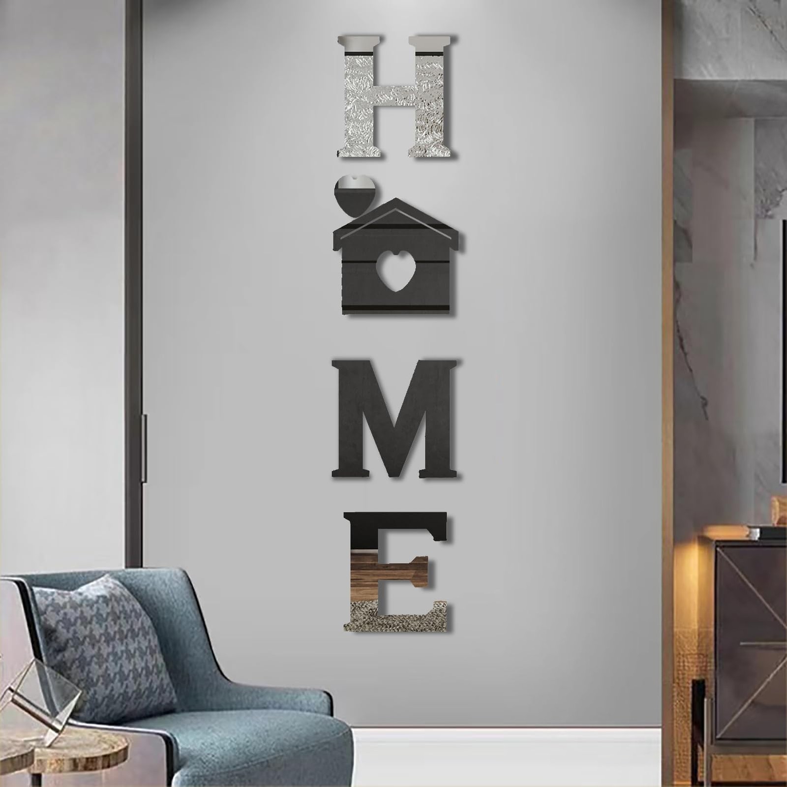 Wall Decor Home Letter Signs Acrylic Mirror Stickers Wall Decorations for Liv…