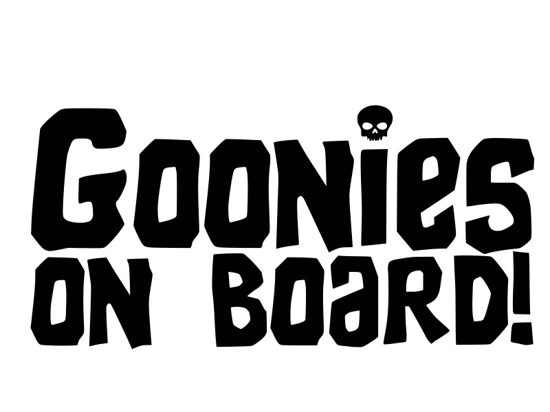 GOONIES ON BOARD 80s Vinyl Decal Car Wall Window Sticker CHOOSE SIZE COLOR