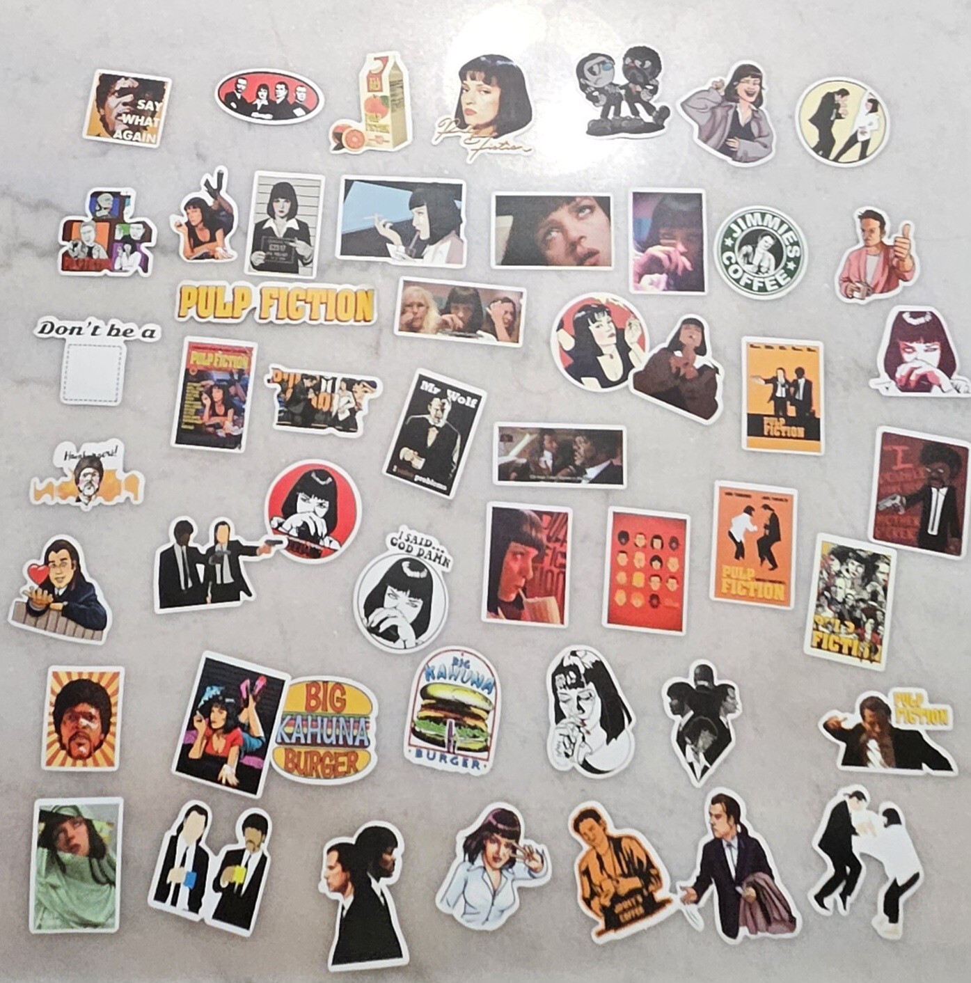Lot Of 50 Collection Pulp Fiction 4" Tall Vinyl Decal Sticker BOGO