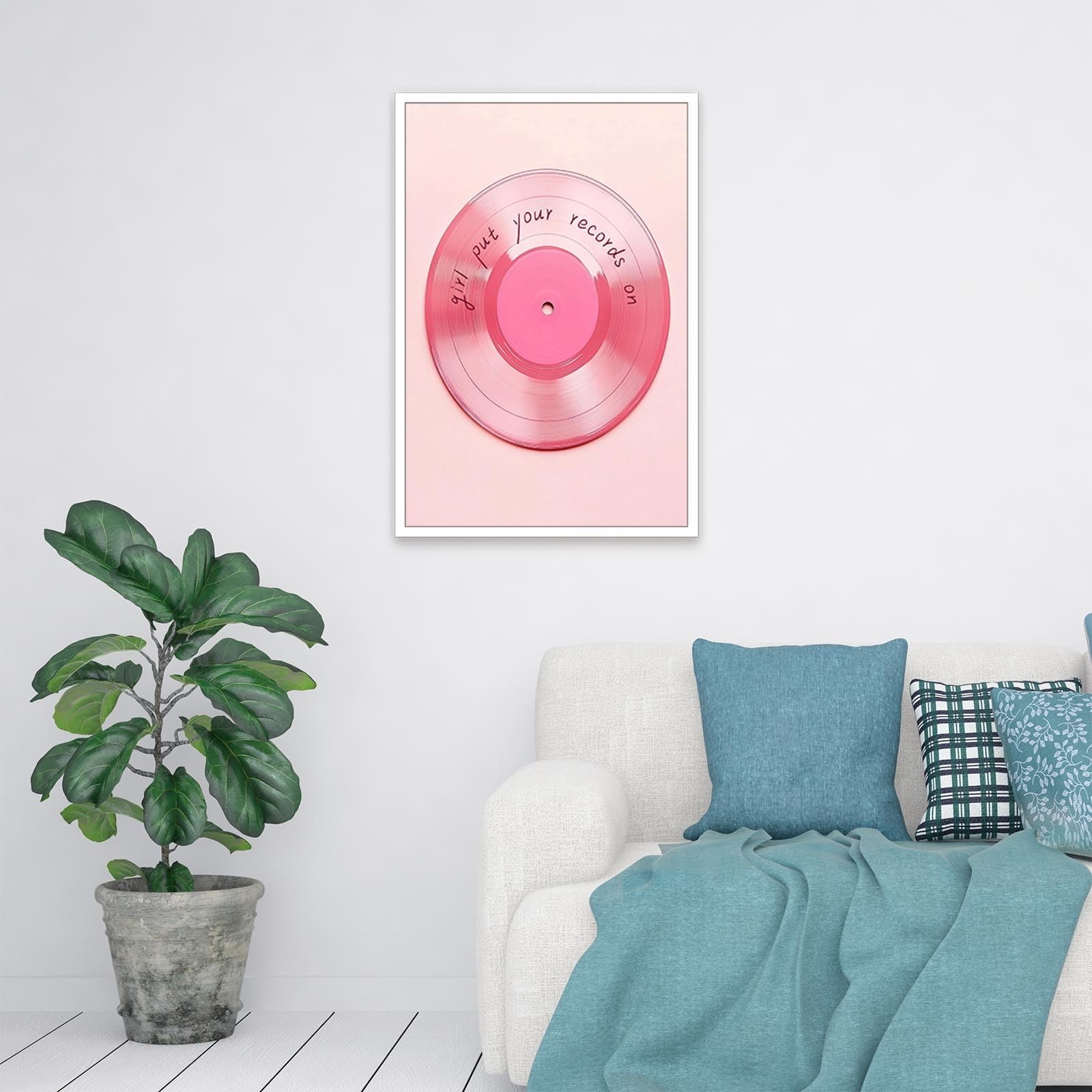 LRCYBMN Vintage Light Pink Vinyl Record Wall Art Poster Retro Maximalist Ecle…