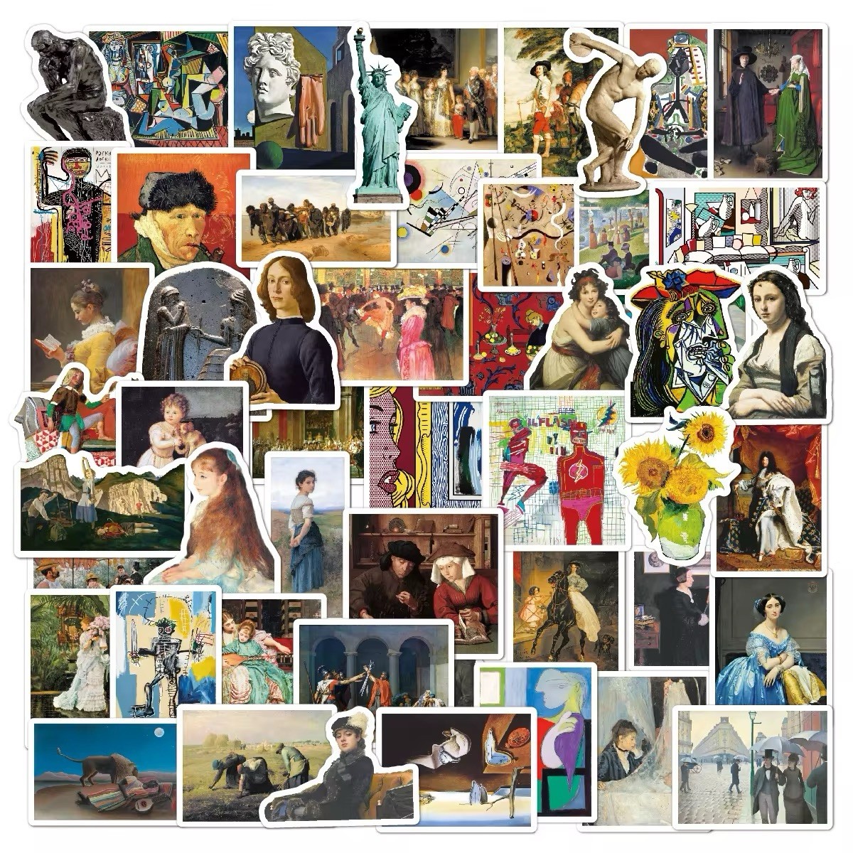 10 Random Classic Art Stickers Van Gogh Decals Set 2 / B Free Shipping!