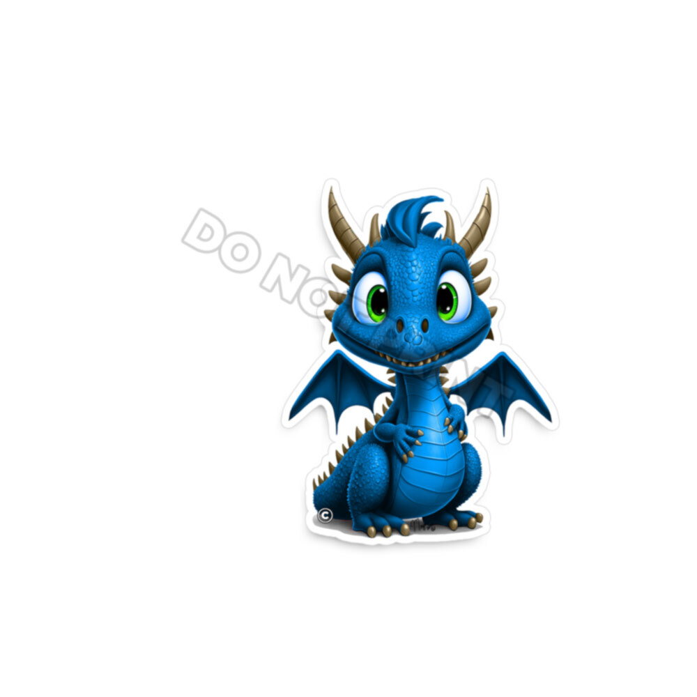 Cute BLUE Baby Dragon Fantasy Adorable Decal Car Bumper Vinyl Sticker M33034 2pk