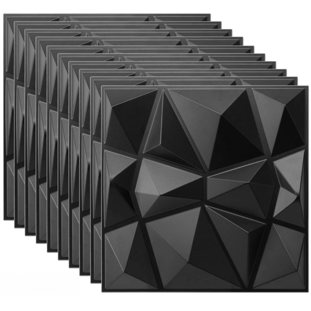 11.8"x11.8" Decorative 3D Wall Panels Diamond PVC Interior Wall Décor 10/20 Pack