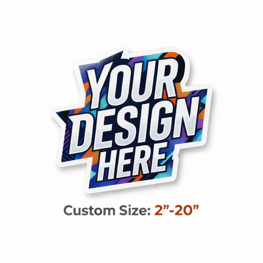 Custom Logo Vinyl Stickers Die Cut Waterproof UV Resistant Decals 2-20" Set