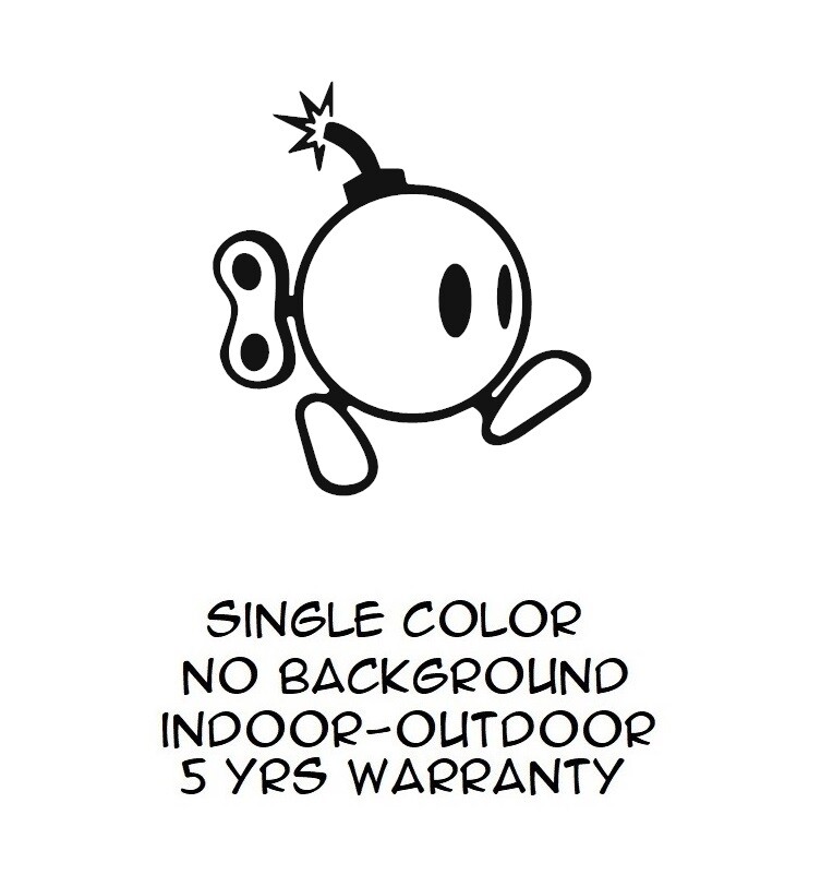 Bob-Omg Bomb Sticker Vinyl Decal Super Mario Bros Nintendo Car Window Wall Decor