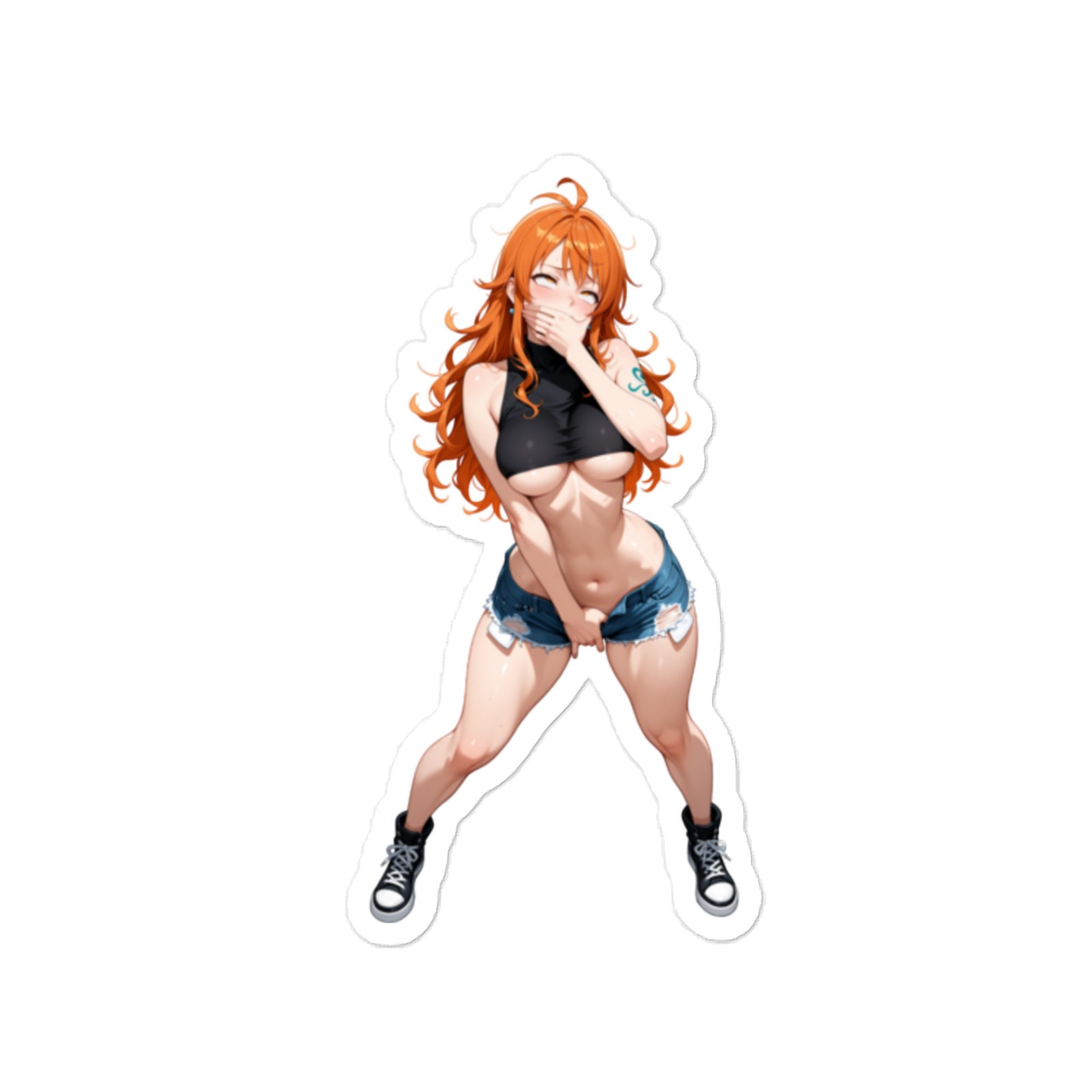 Nami Anime Sticker – 6" Tall Waifu Weatherproof Vinyl Car Decal