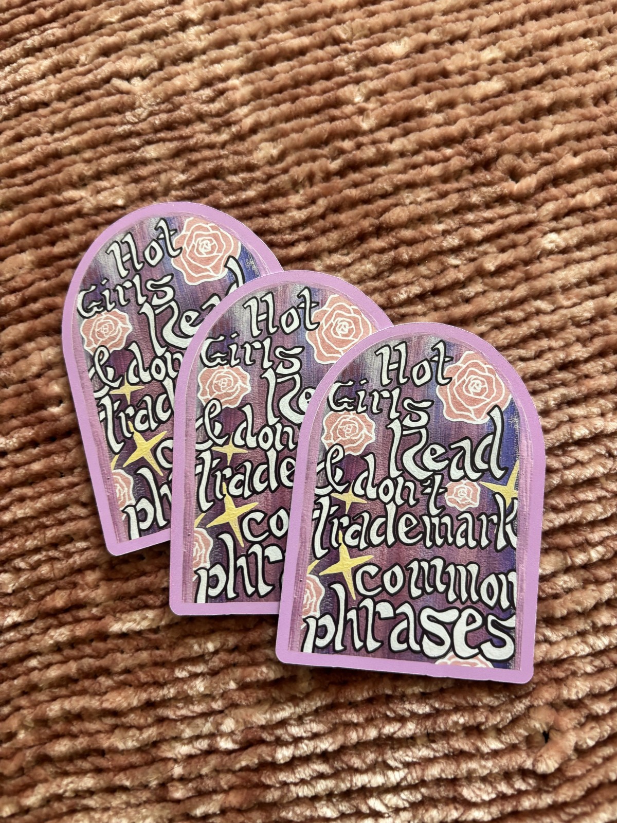 'Hot Girls Read &…' Stain-Glass Sticker Set (2- Large & Small)
