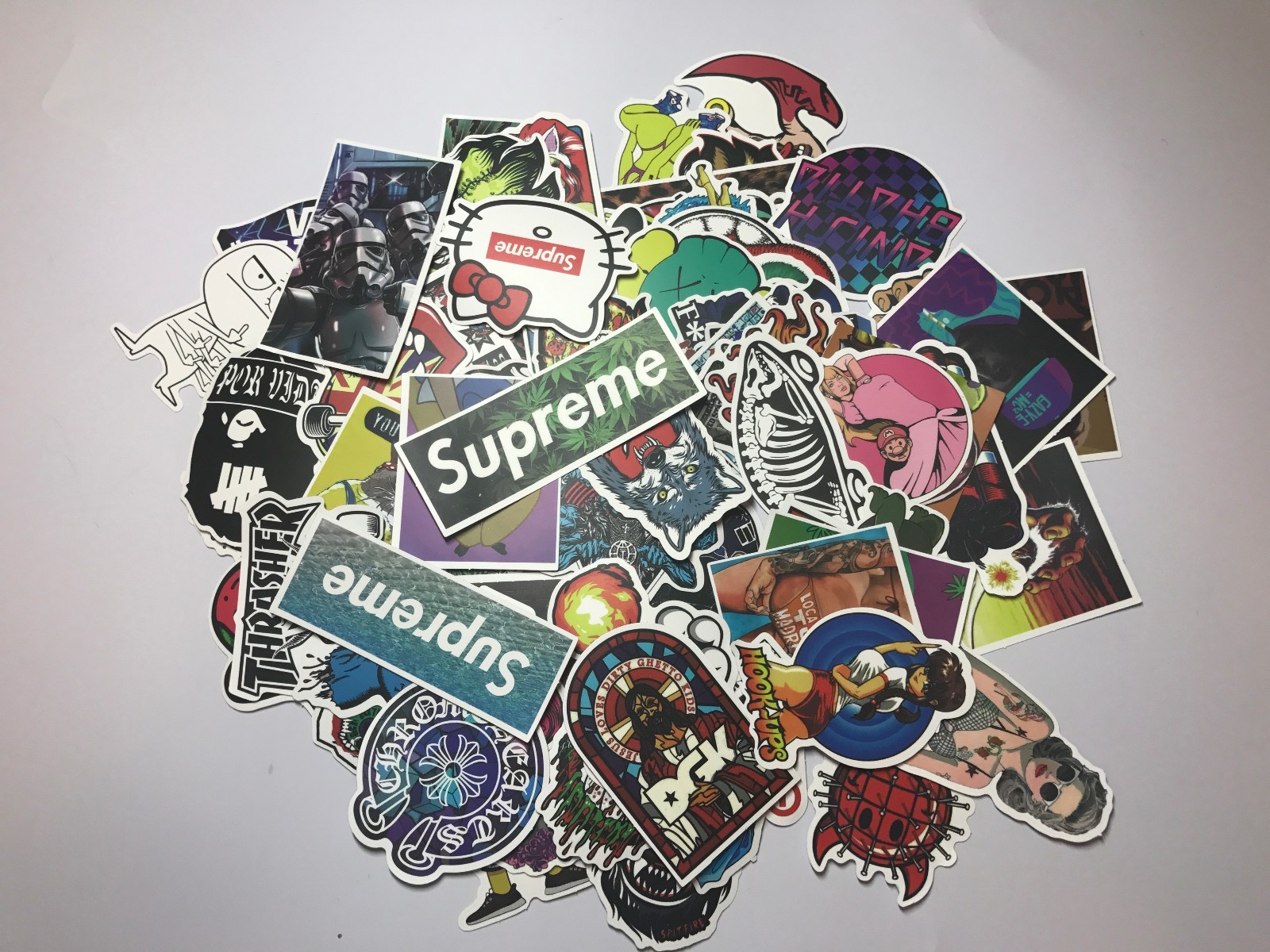 100 Skateboard Stickers Vinyl Laptop Luggage Decal Dope Sticker Lot