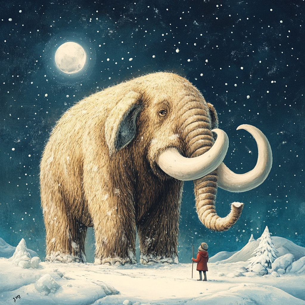 Wall Decal Sticker Mammoth Illustration Wall Sticker 18X18cm Large