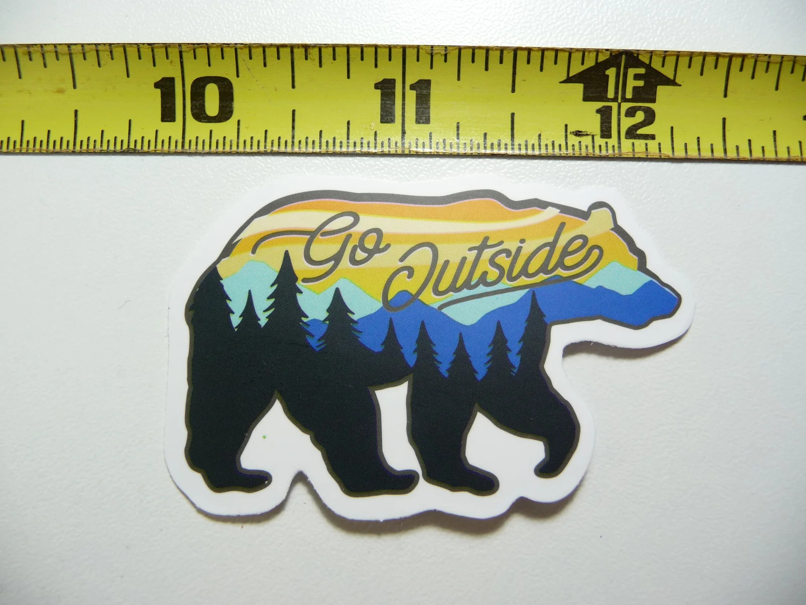 GO OUTSIDE BEAR HIKE HIKING SMALL STICKER DECAL CAMPING OUTDOORS PARK WILD