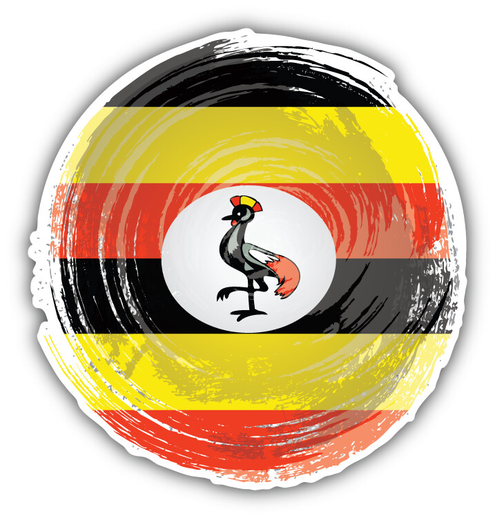 Uganda Flag Brushstroke Car Bumper Sticker Decal