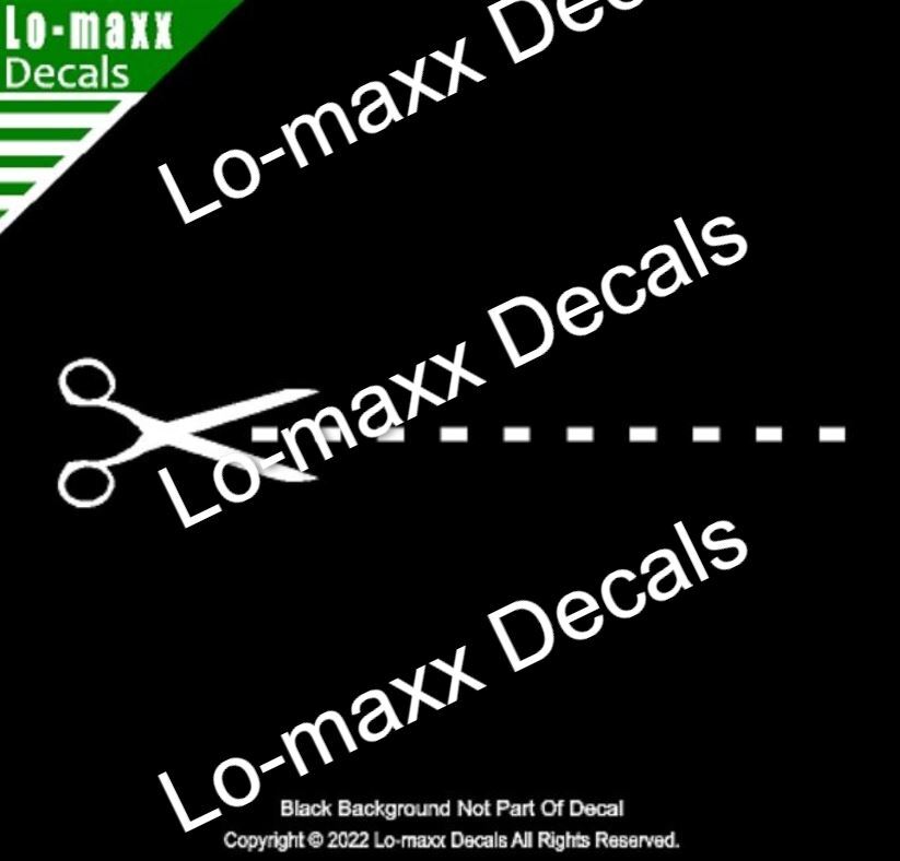 Cut Here Scissors Dotted Line Car Truck SUV Decor Novelty Die-Cut Vinyl Decal