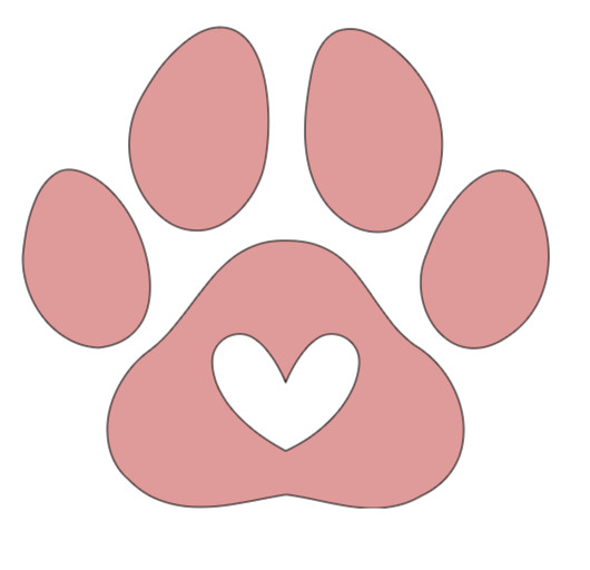 Vinyl Decal, Paw/Heart, Glossy Pink, Various Sizes, Indoor/Outdoor