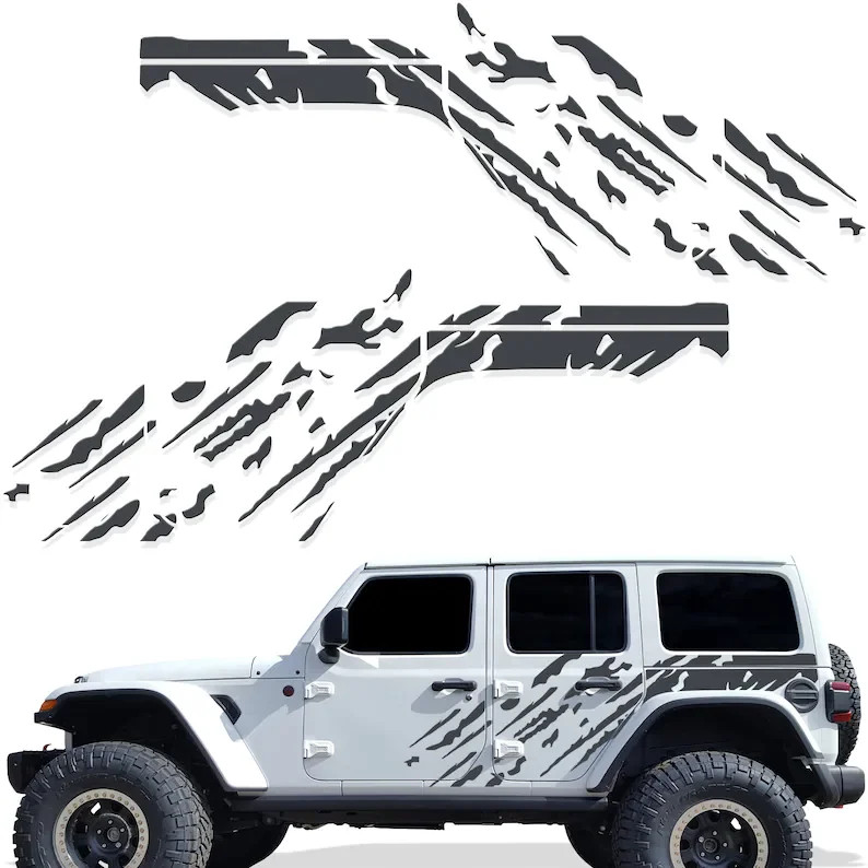 Aftermarket Jeep Wrangler JL 4-Door "Splash" Side Graphics Kit – 3M Vinyl Decal