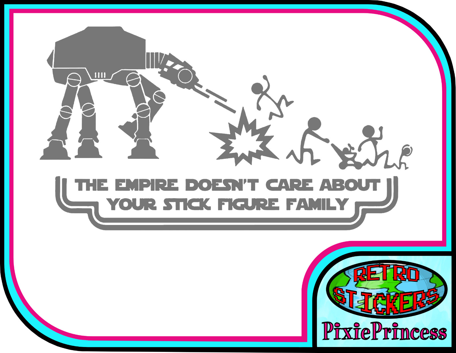 Star Wars Empire At Fun G Vinyl Sticker Car Bike Truck Window Wall Art Movie