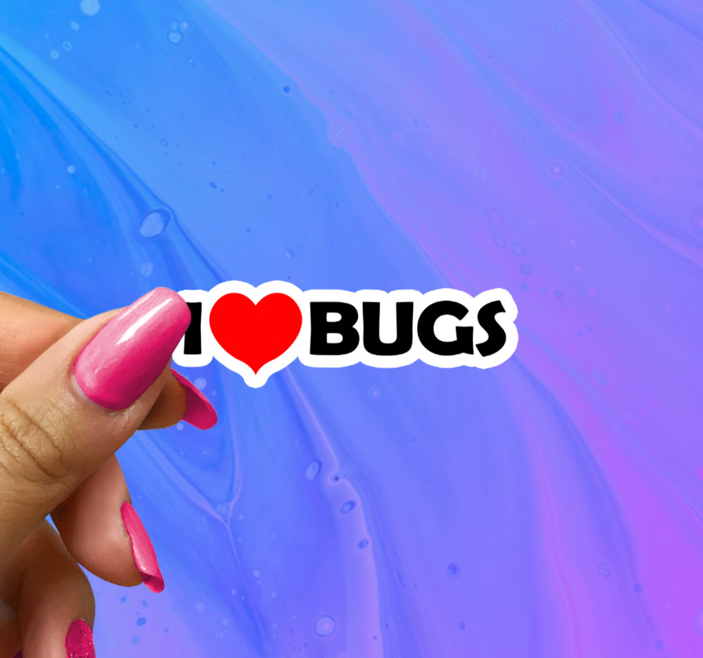 I Love Bugs Vinyl Sticker – Cute Nature Lover Decal