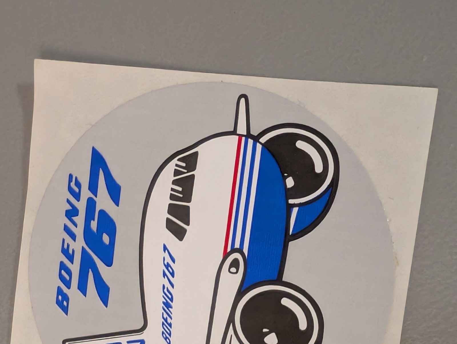 Vtg Boeing 767 Airplane Sticker – Jumbo 80s Pudgy Aviation Plane Aircraft Ad