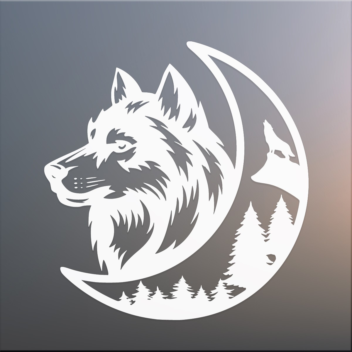 Wolf Moon Mountain Vinyl Decal Sticker – Camper Van Wolves Graphic Adventure