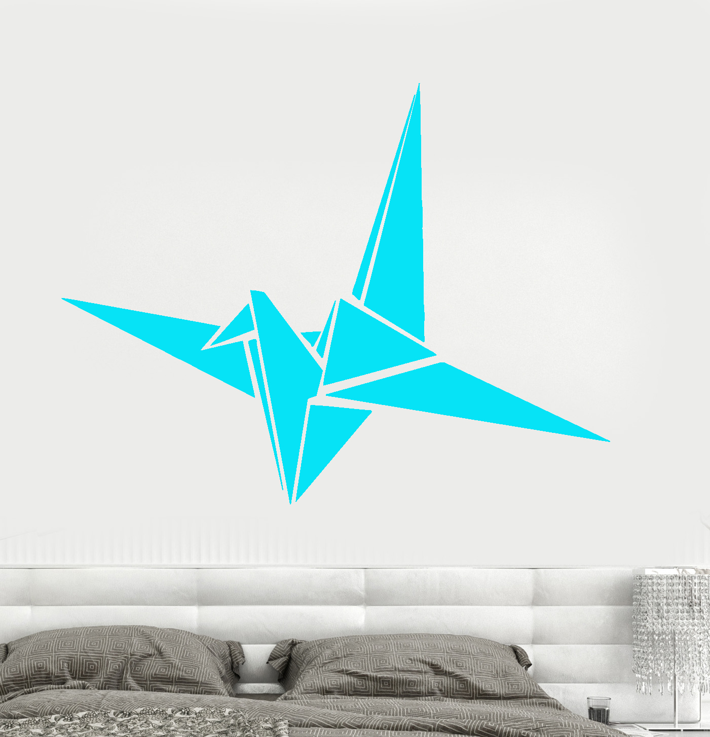 Wall Vinyl Decal Origami Crane Modern Contemporary Decor For Bedroom z3713