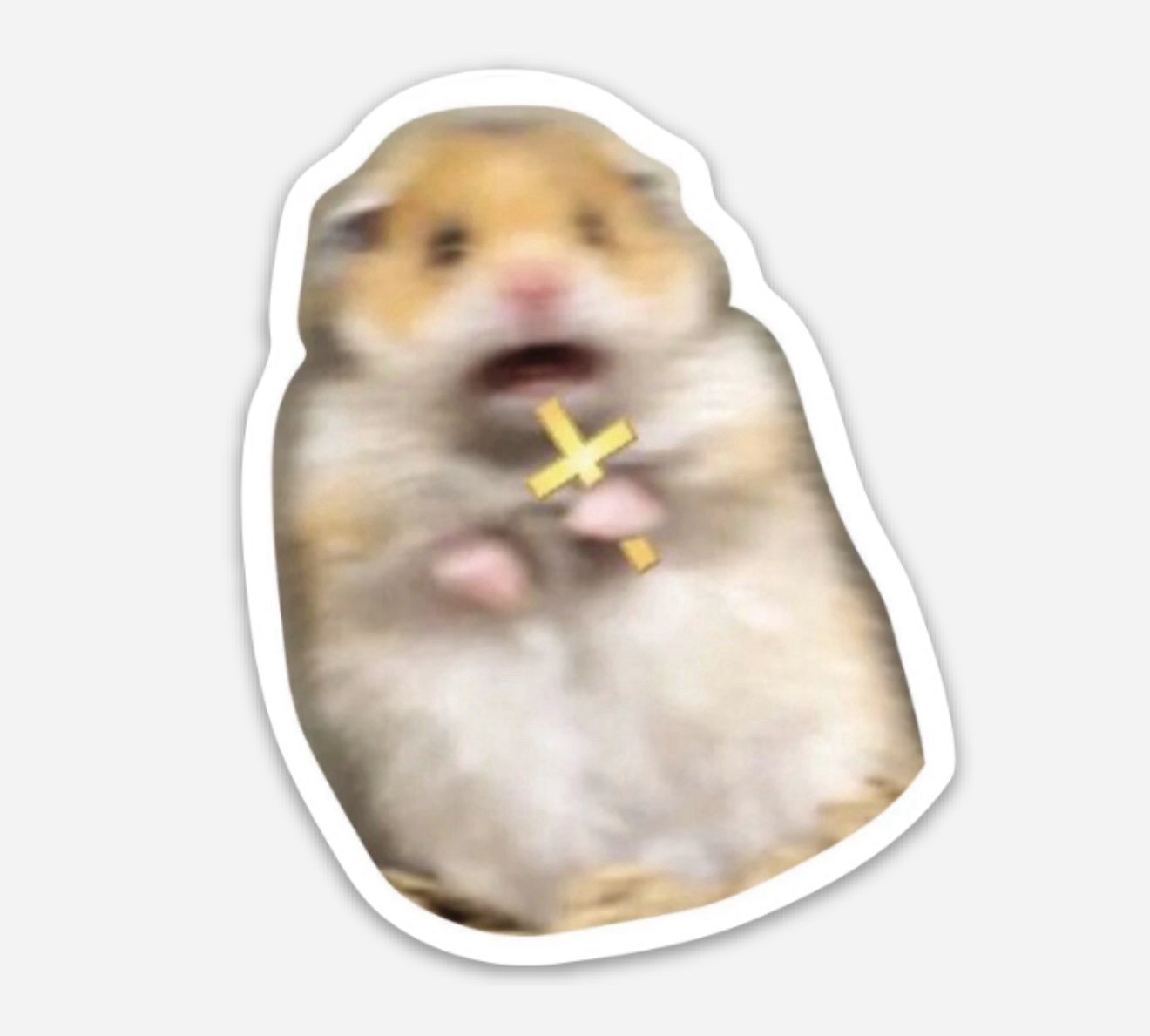 3” Scared Hamster Sticker Decal Matte Finish Dishwasher Safe