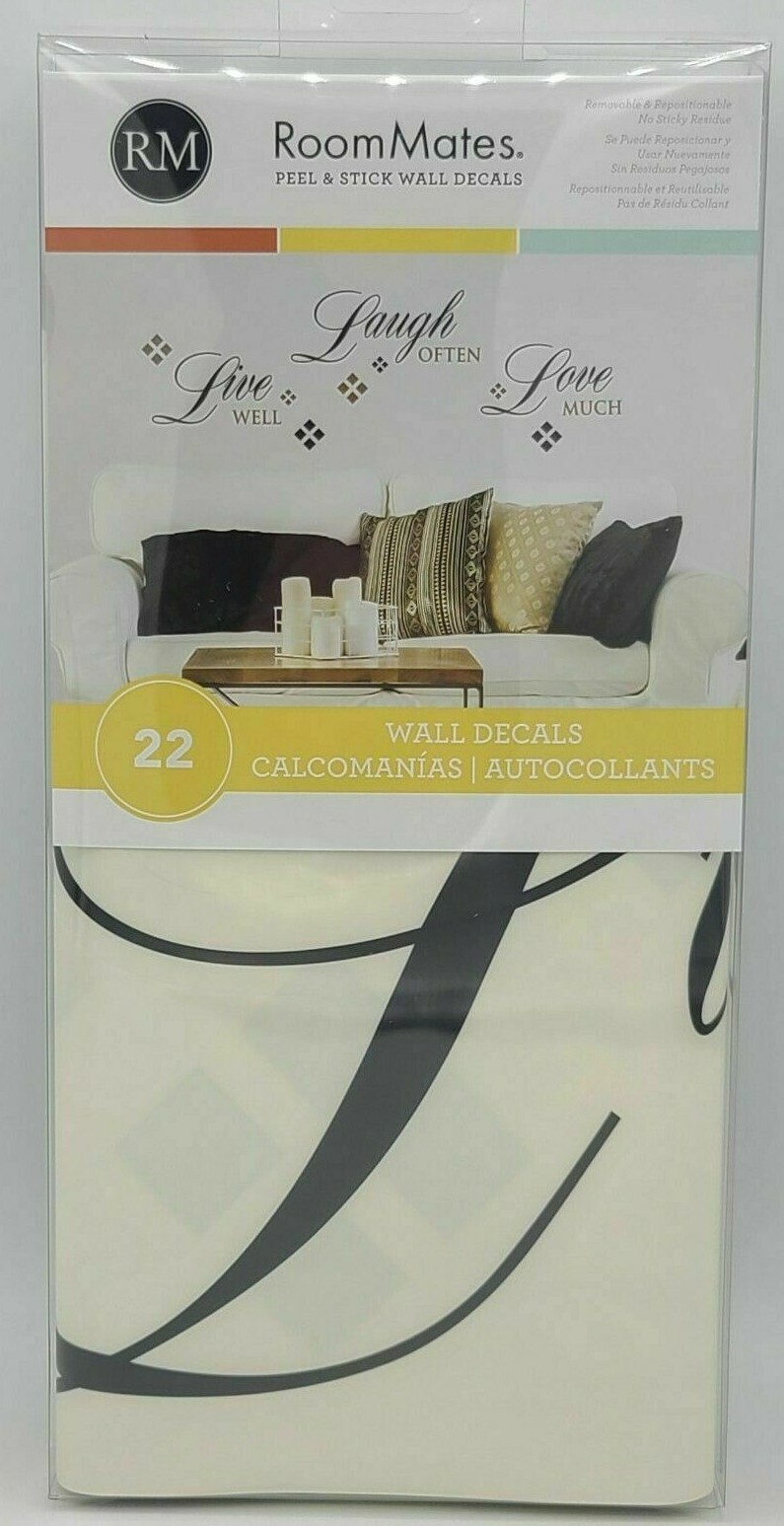 RoomMates RMK1396SCS 7.75" W x 7.75" L Live Laugh Love Peel and Stick Wall Decal