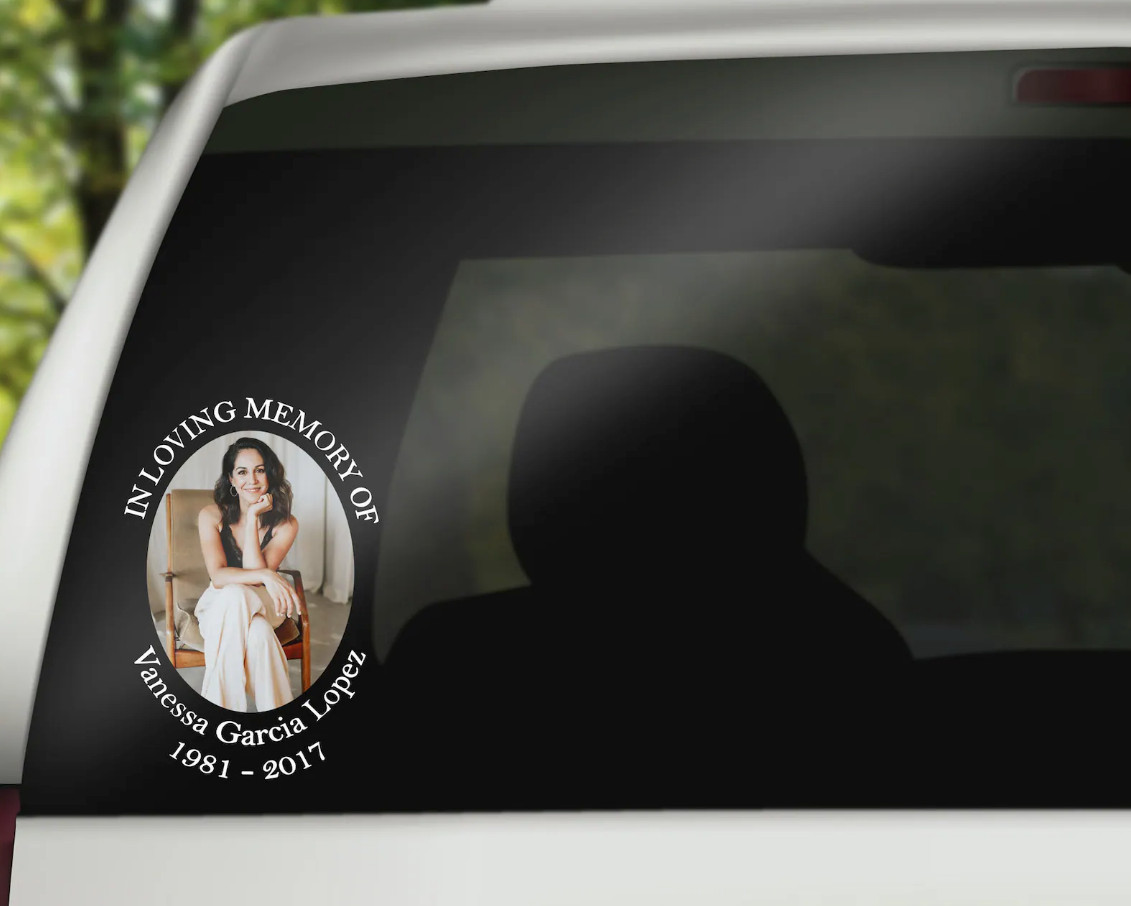Oval Photo Memorial Decal In Memory Sticker Funeral Gift Mourning Gift