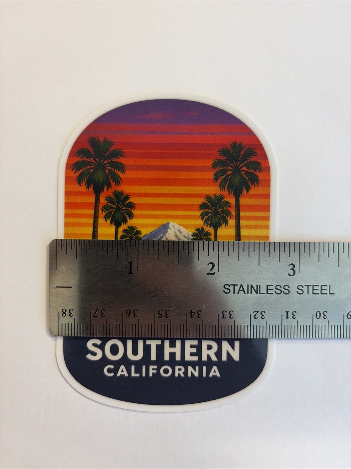 Southern California Mountains Palm Trees Sunset Road Sticker