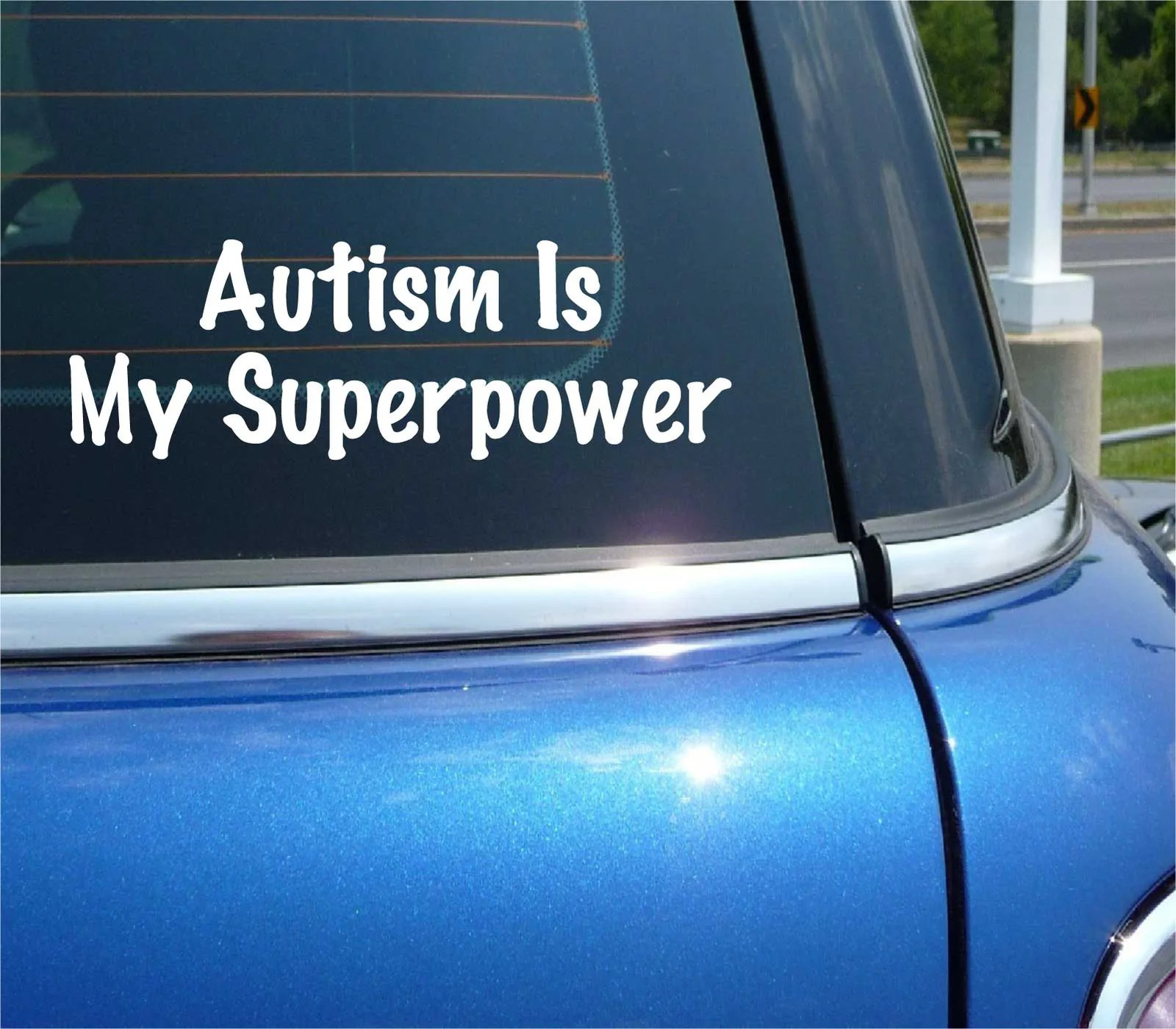 AUTISM IS MY SUPERPOWER DECAL STICKER SUPPORT CHILD KID AWARENESS CAR TRUCK