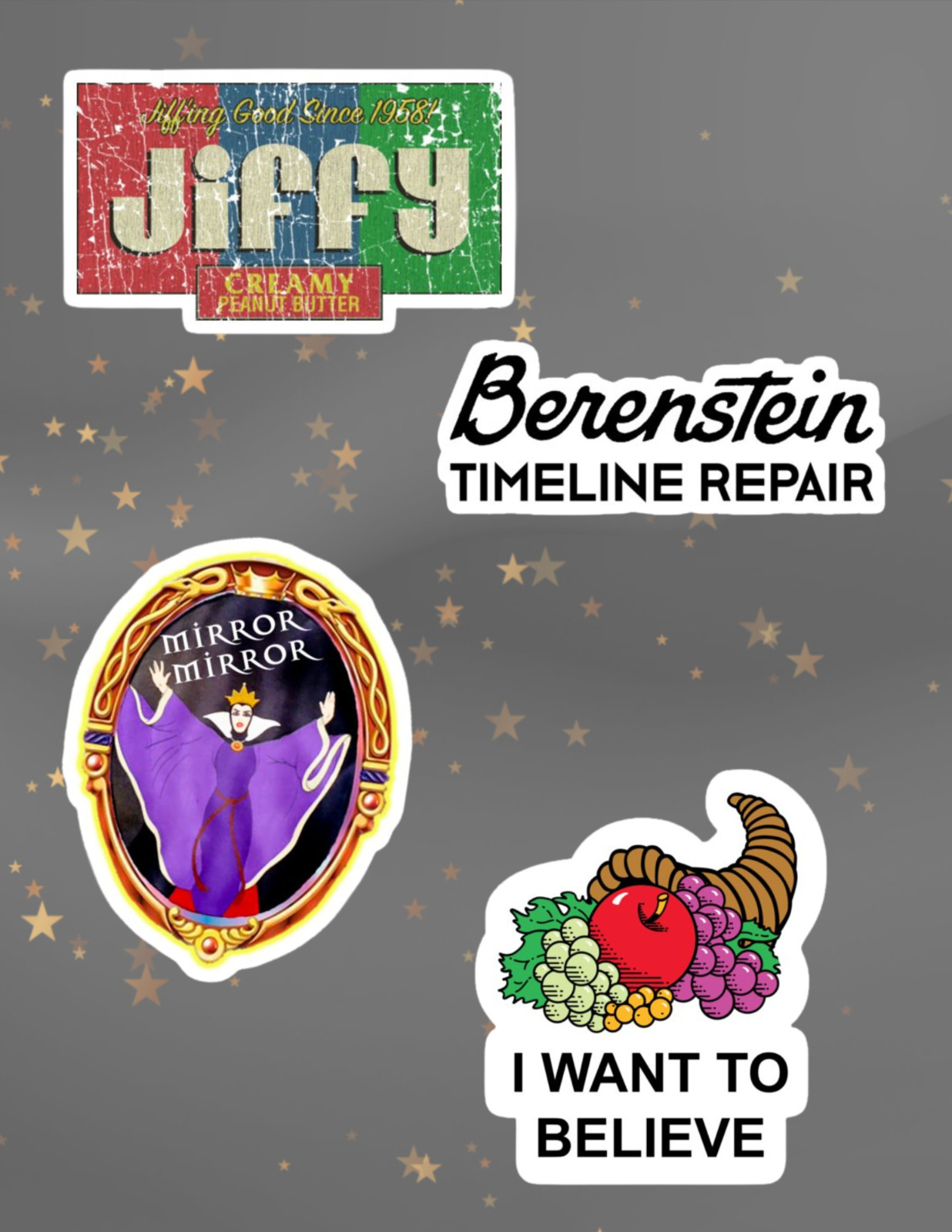 Mandela Effect 4pc Sticker Pack