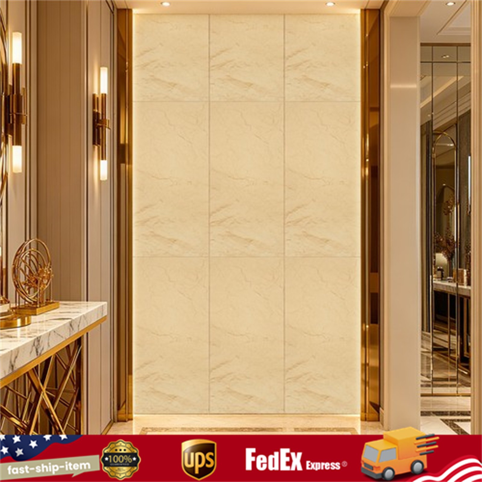 4PCS PU Wall Panels Decor Faux Stone Panel Decoration for Interior Home/Office